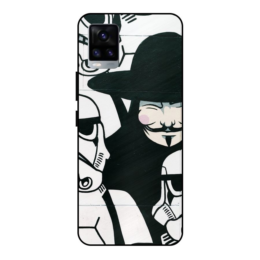 Anonymous Hat Metal Back Case for Vivo V20 2021