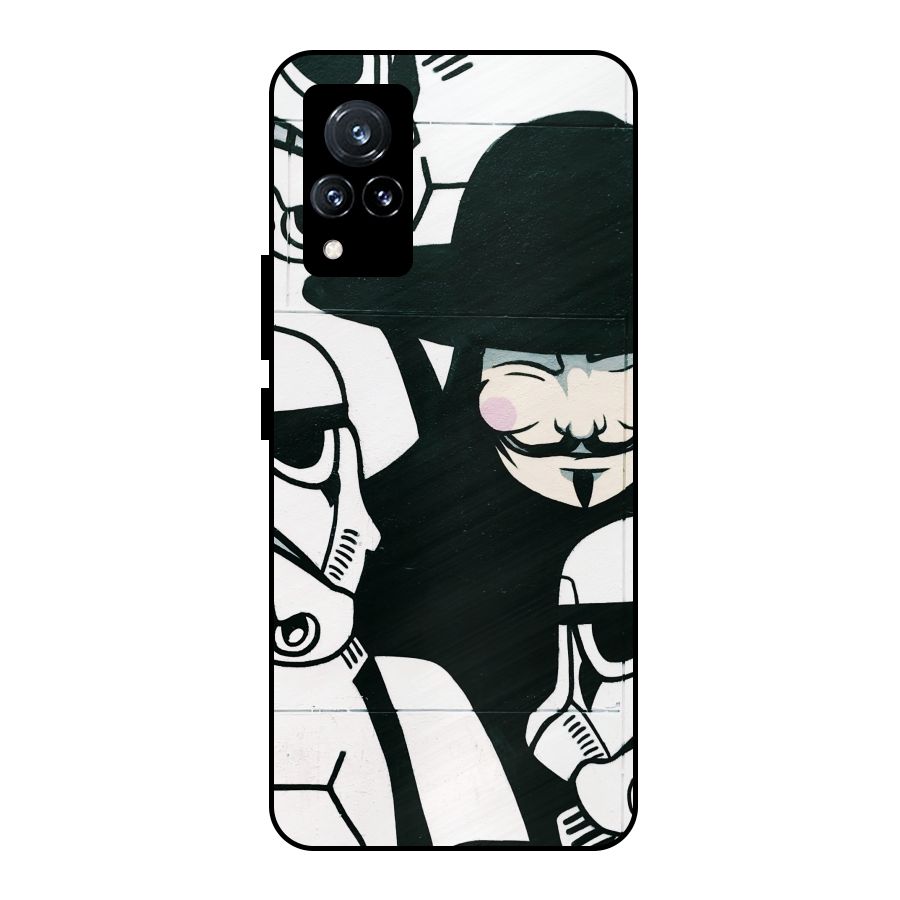 Anonymous Hat Metal Back Case for Vivo V21 5G