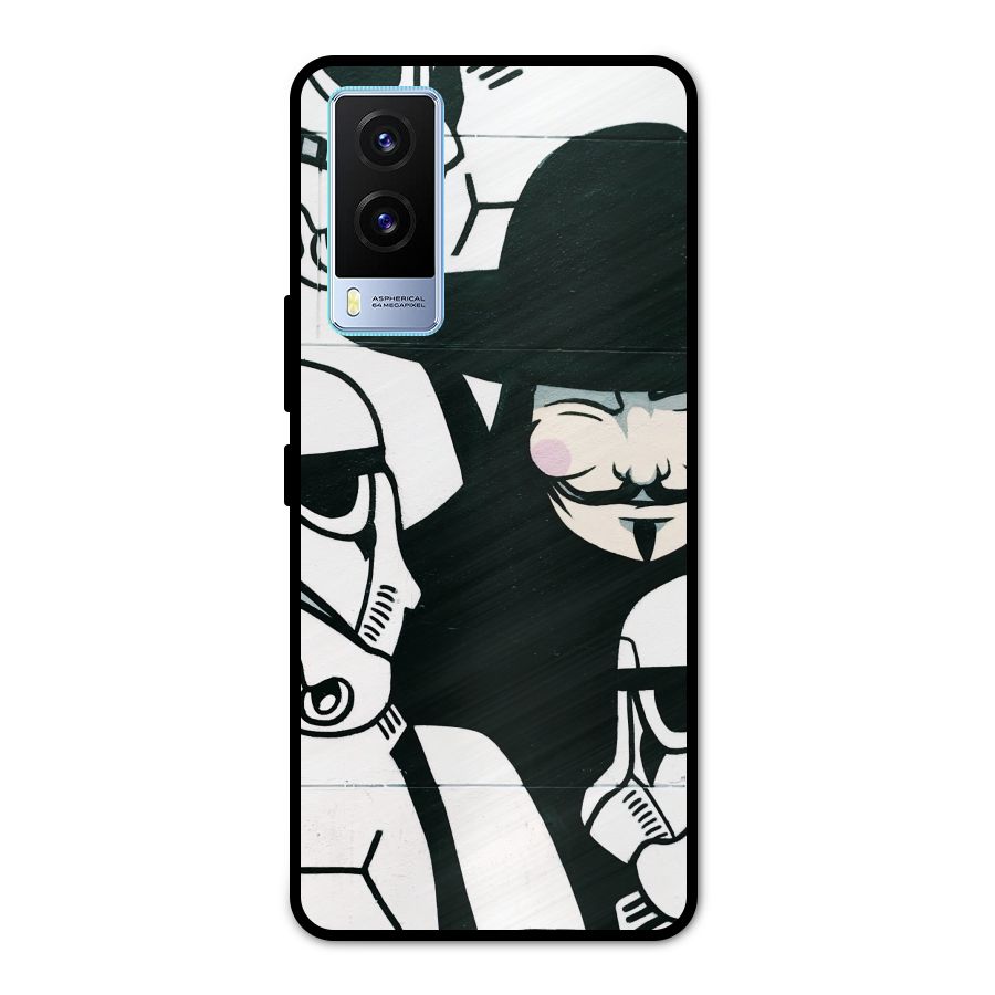 Anonymous Hat Metal Back Case for Vivo V21e 5G