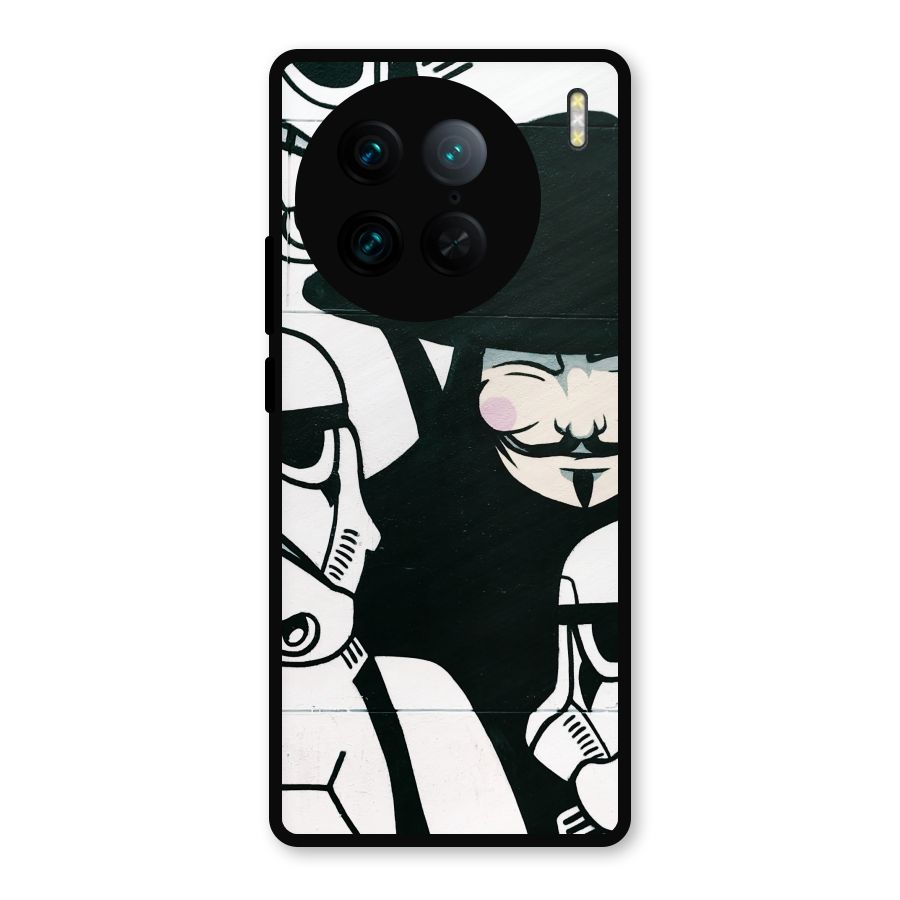 Anonymous Hat Metal Back Case for Vivo X90 Pro