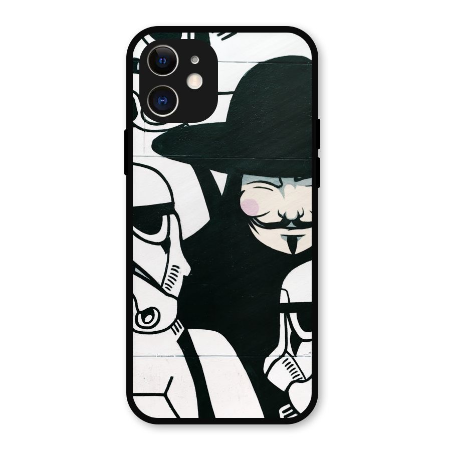 Anonymous Hat Metal Back Case for iPhone 12