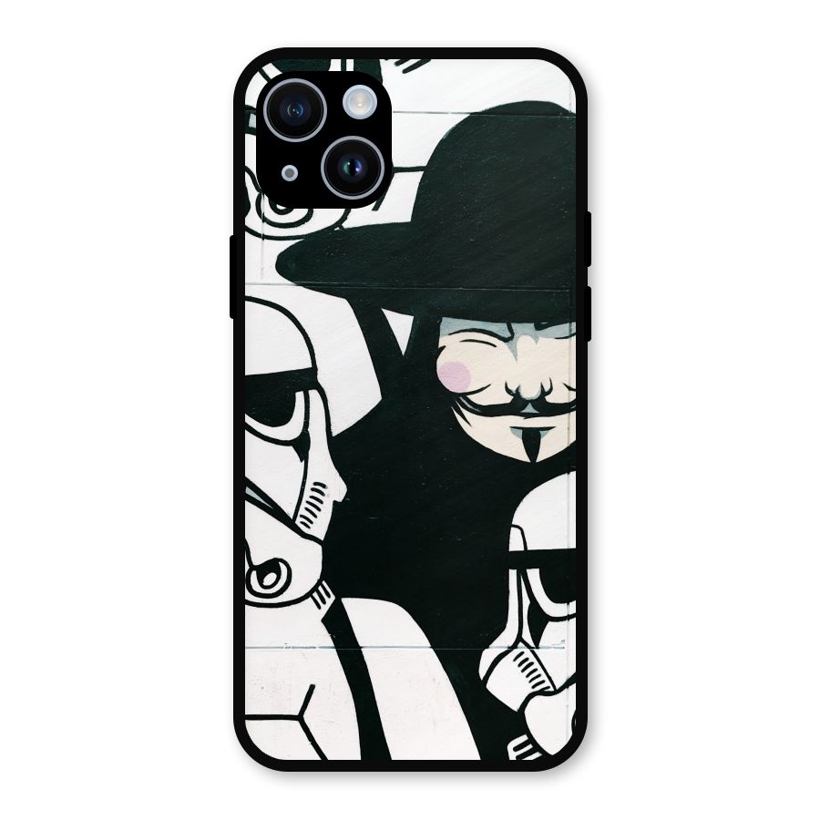 Anonymous Hat Metal Back Case for iPhone 14