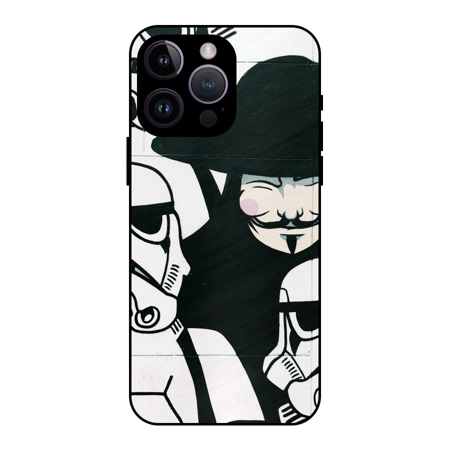 Anonymous Hat Metal Back Case for iPhone 14 Pro Max