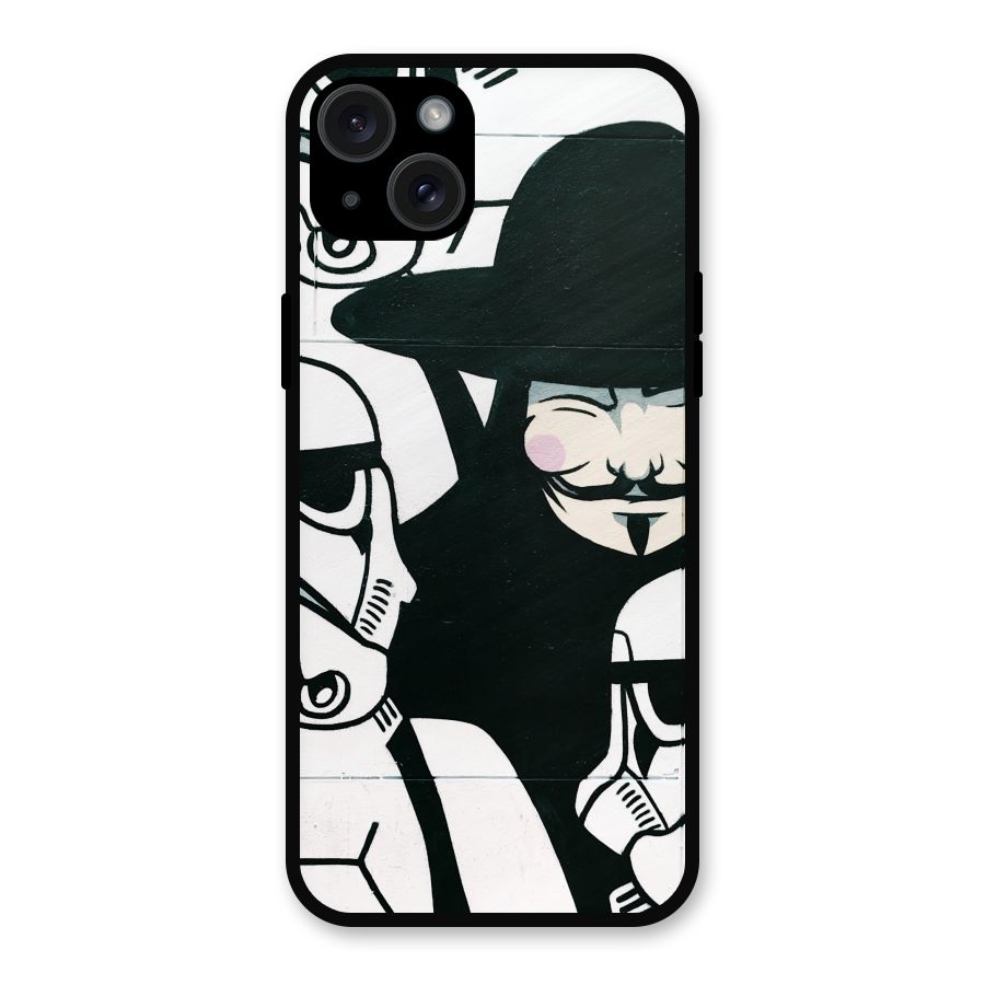 Anonymous Hat Metal Back Case for iPhone 15 Plus