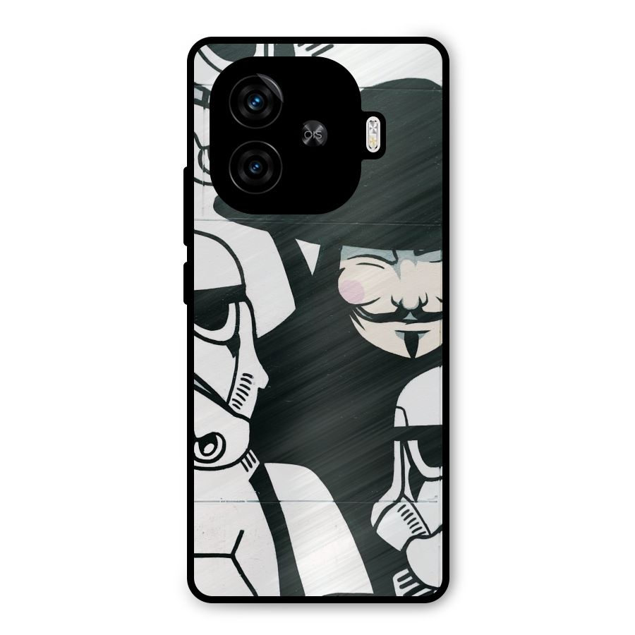 Anonymous Hat Metal Back Case for iQOO Z9 Turbo