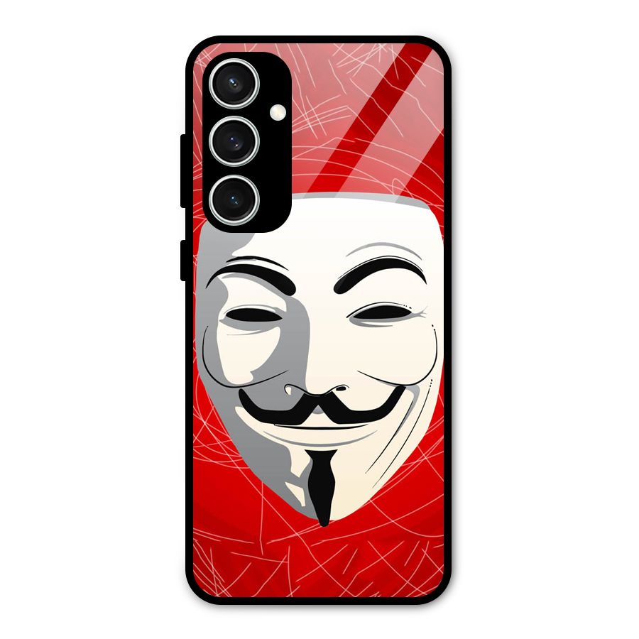 Anonymous Mask Abstract Glass Back Case for Galaxy S23 FE