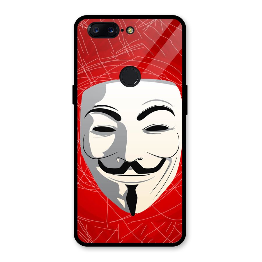 Anonymous Mask Abstract Glass Back Case for OnePlus 5T