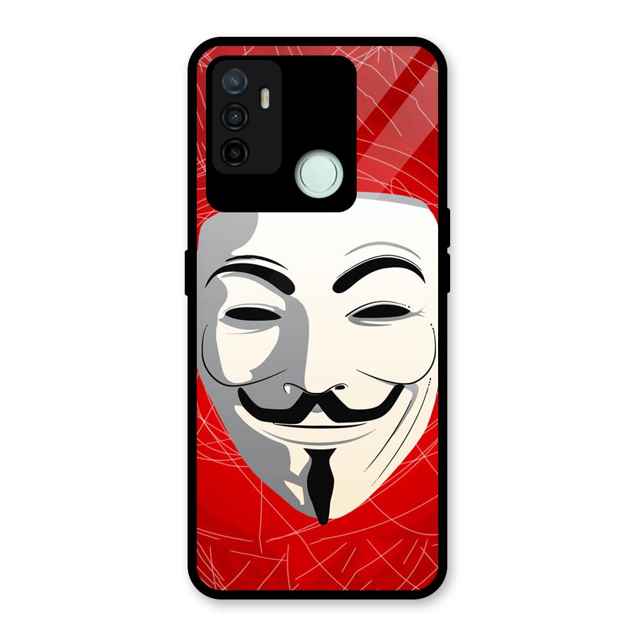 Anonymous Mask Abstract Glass Back Case for Oppo A53