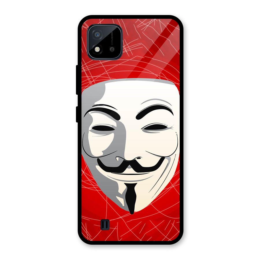 Anonymous Mask Abstract Glass Back Case for Realme C11 2021