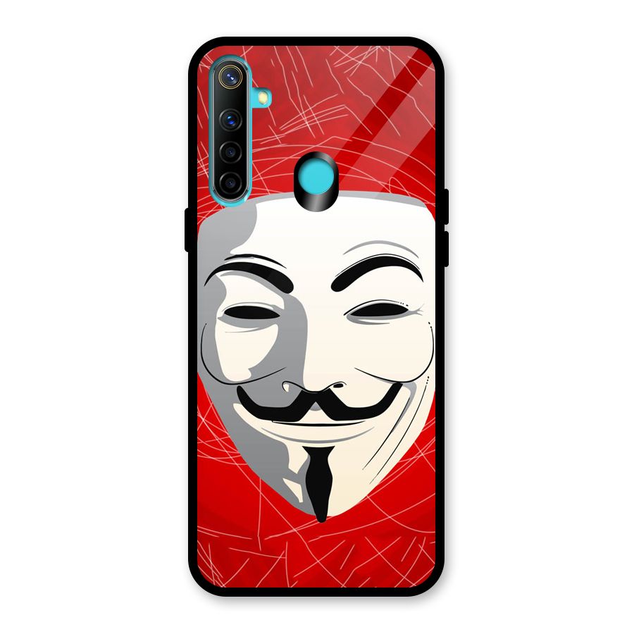 Anonymous Mask Abstract Glass Back Case for Realme Narzo 10