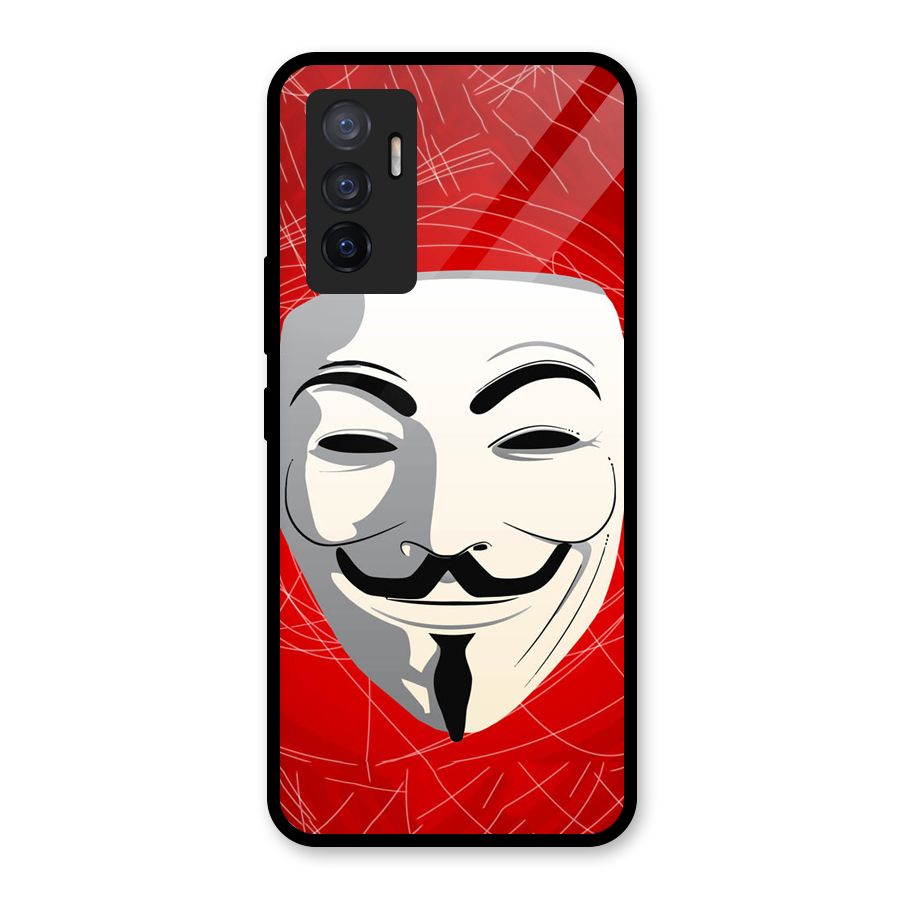 Anonymous Mask Abstract Glass Back Case for Vivo V23e