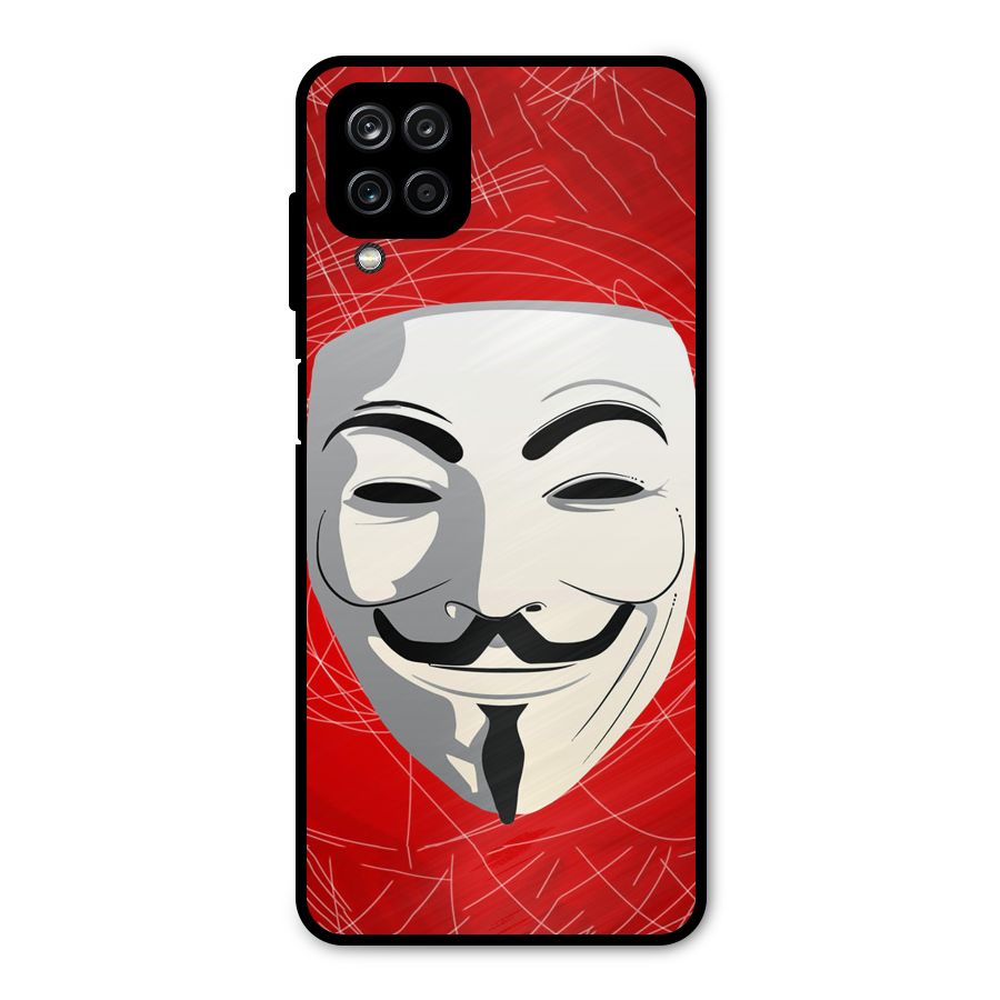 Anonymous Mask Abstract Metal Back Case for Galaxy A12
