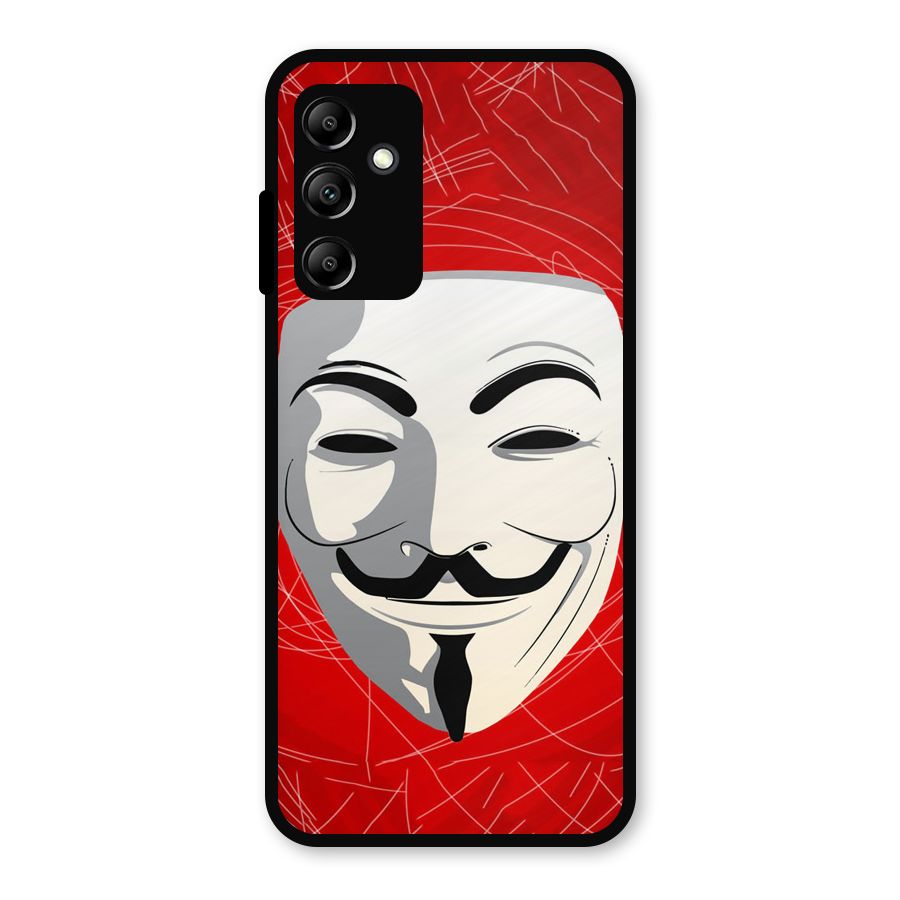 Anonymous Mask Abstract Metal Back Case for Galaxy A14 5G