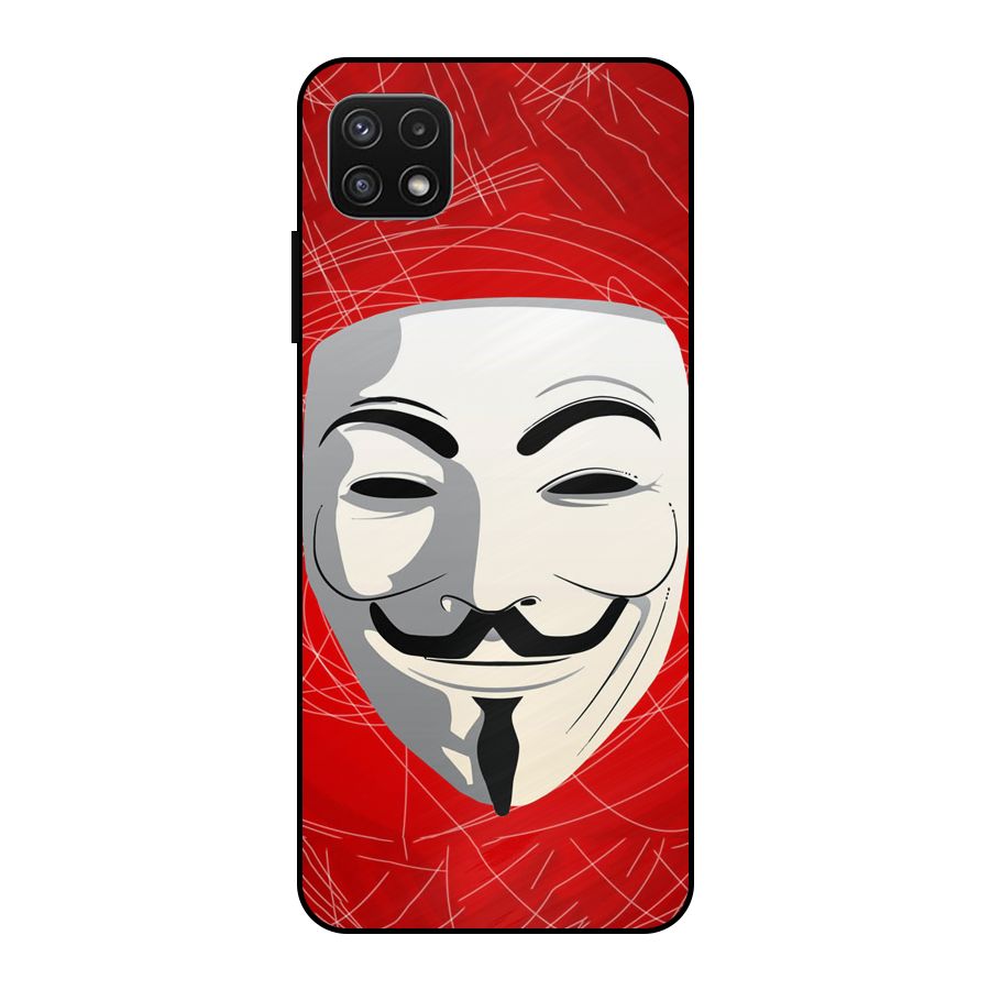 Anonymous Mask Abstract Metal Back Case for Galaxy A22 5G
