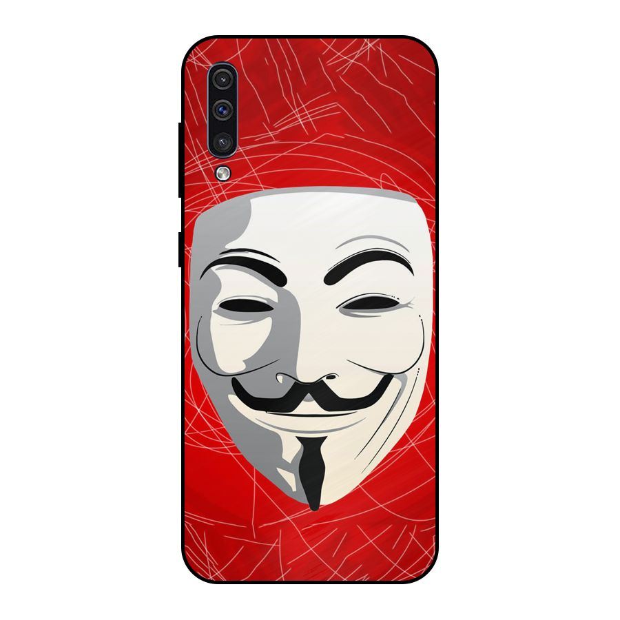 Anonymous Mask Abstract Metal Back Case for Galaxy A30s