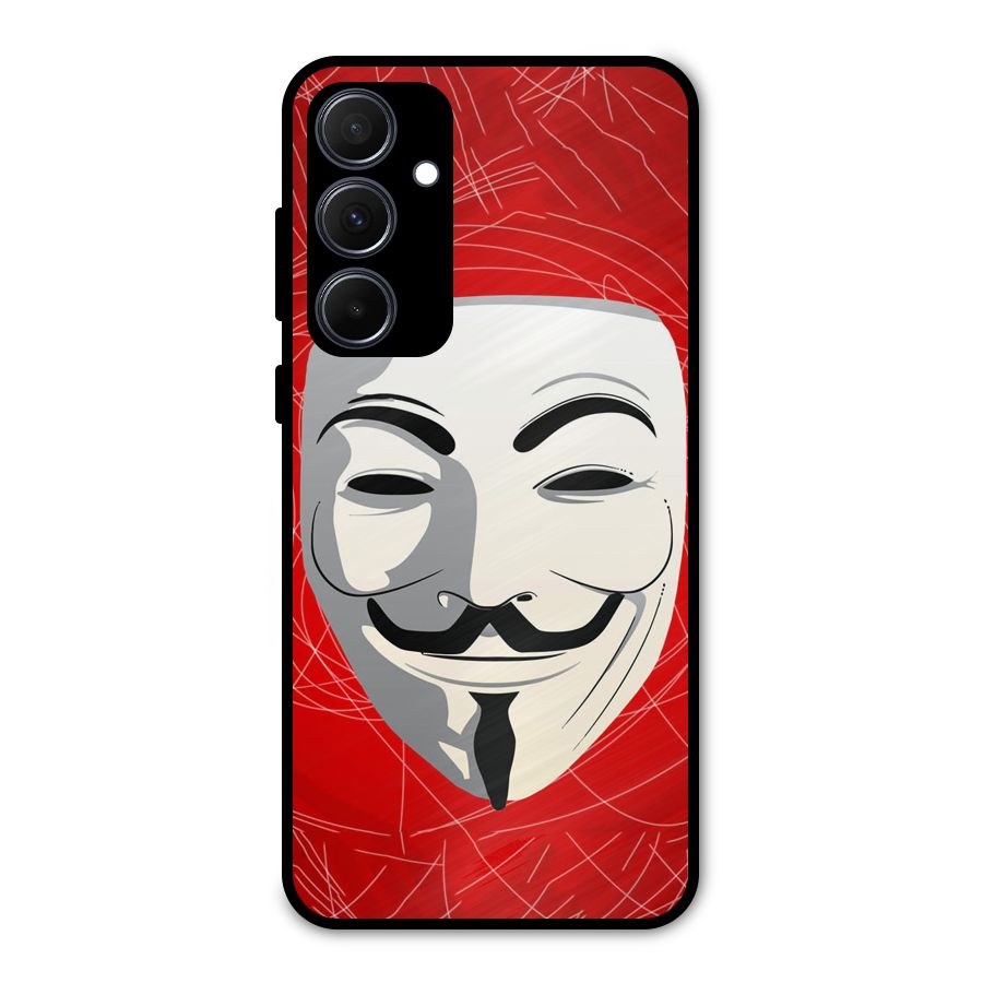 Anonymous Mask Abstract Metal Back Case for Galaxy A35