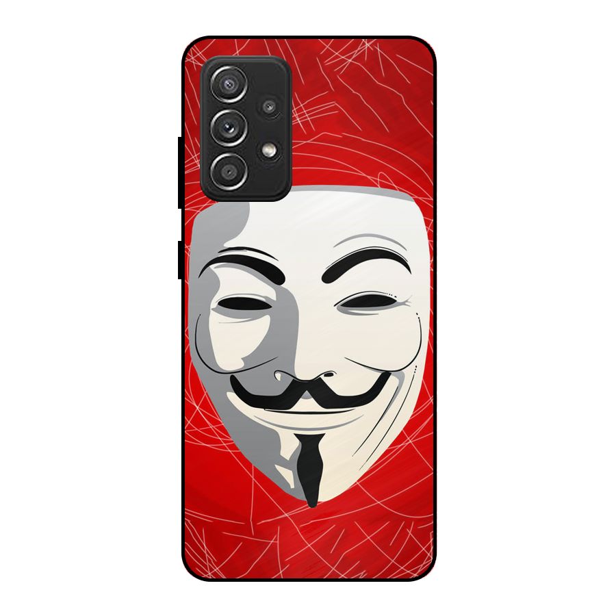 Anonymous Mask Abstract Metal Back Case for Galaxy A52s 5G