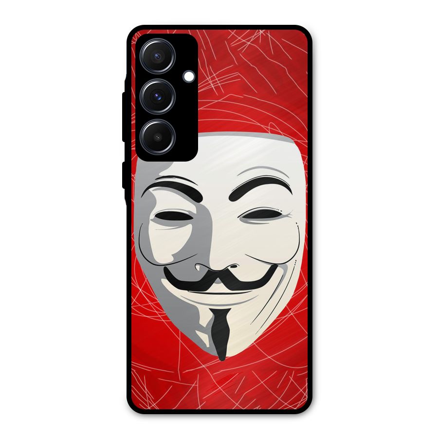 Anonymous Mask Abstract Metal Back Case for Galaxy A55