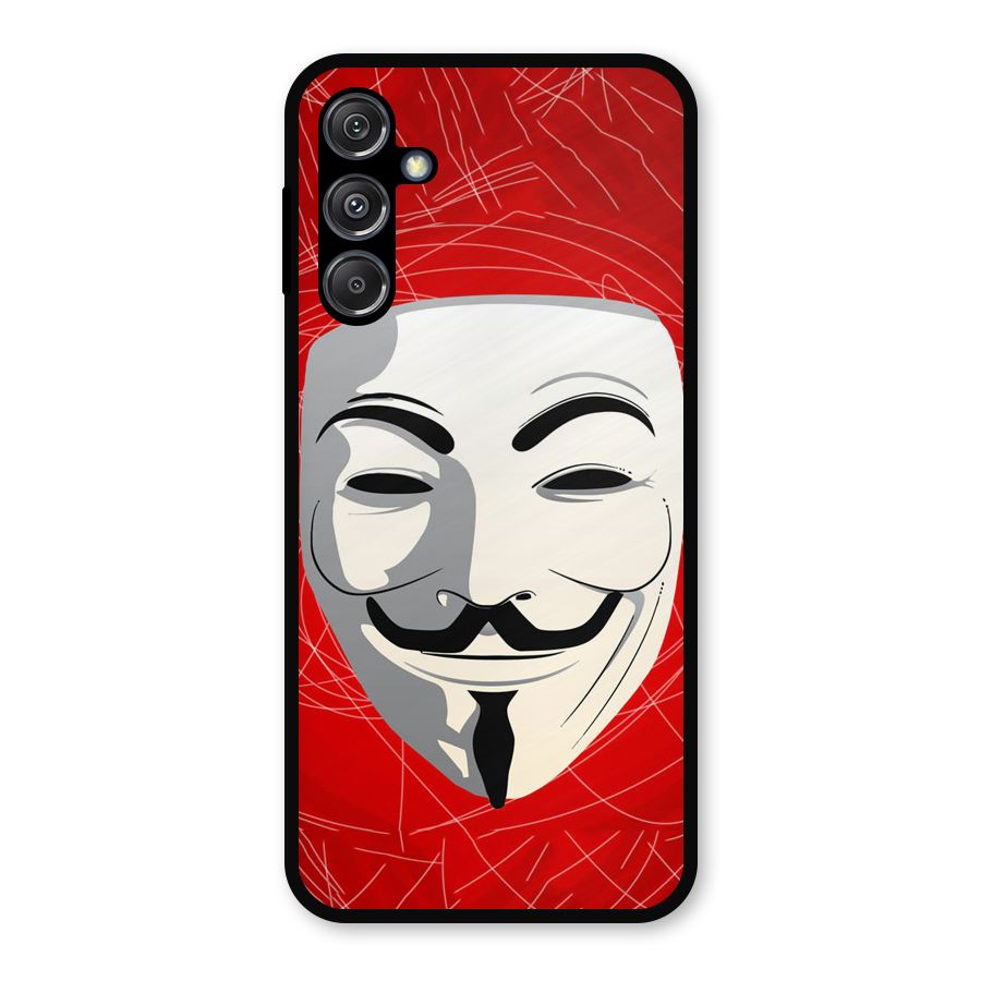 Anonymous Mask Abstract Metal Back Case for Galaxy M34 5G