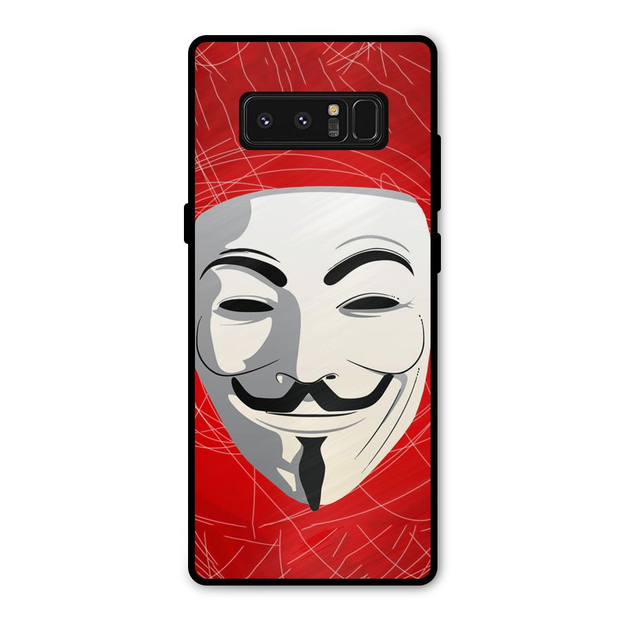 Anonymous Mask Abstract Metal Back Case for Galaxy Note 8