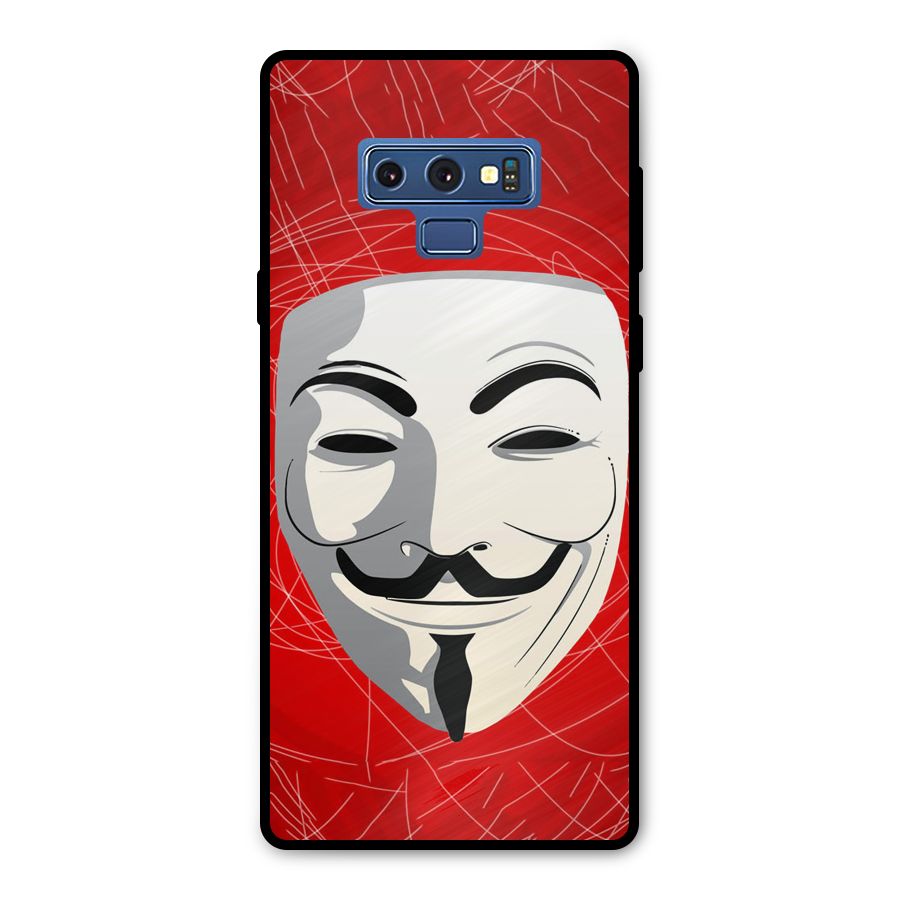 Anonymous Mask Abstract Metal Back Case for Galaxy Note 9