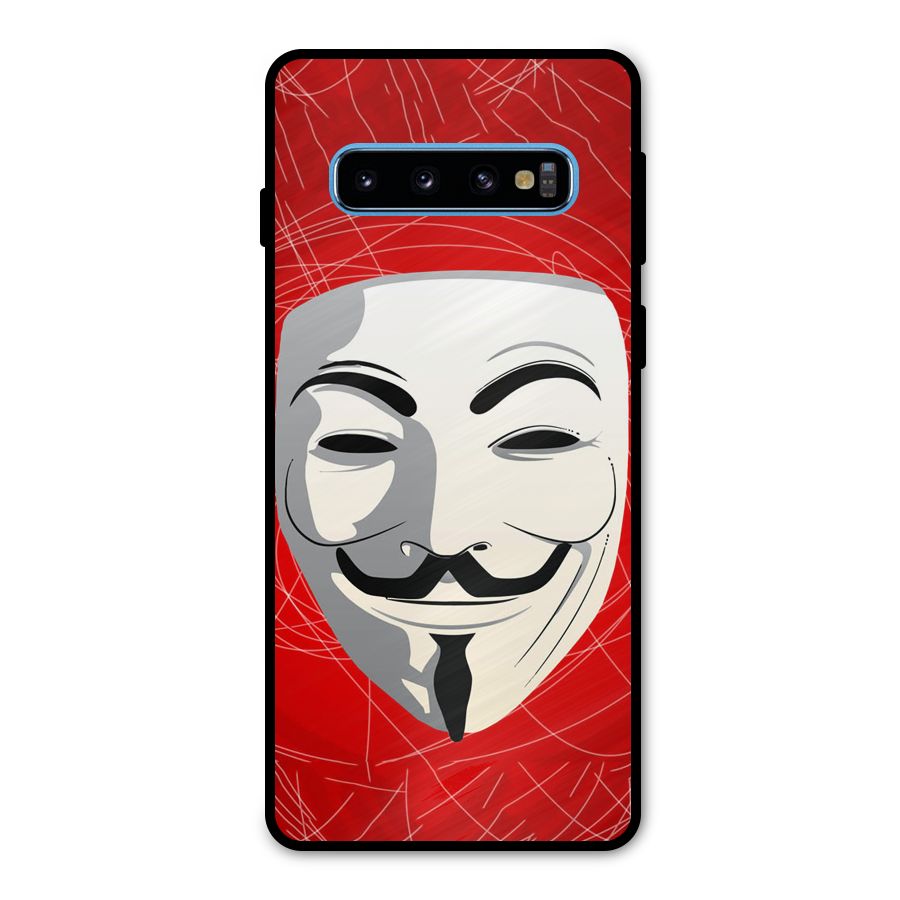 Anonymous Mask Abstract Metal Back Case for Galaxy S10