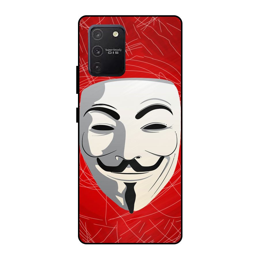 Anonymous Mask Abstract Metal Back Case for Galaxy S10 Lite