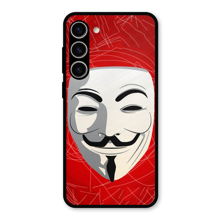 Anonymous Mask Abstract Metal Back Case for Galaxy S23 Plus