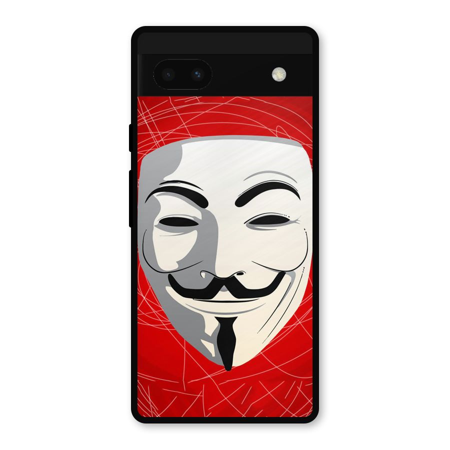 Anonymous Mask Abstract Metal Back Case for Google Pixel 6a