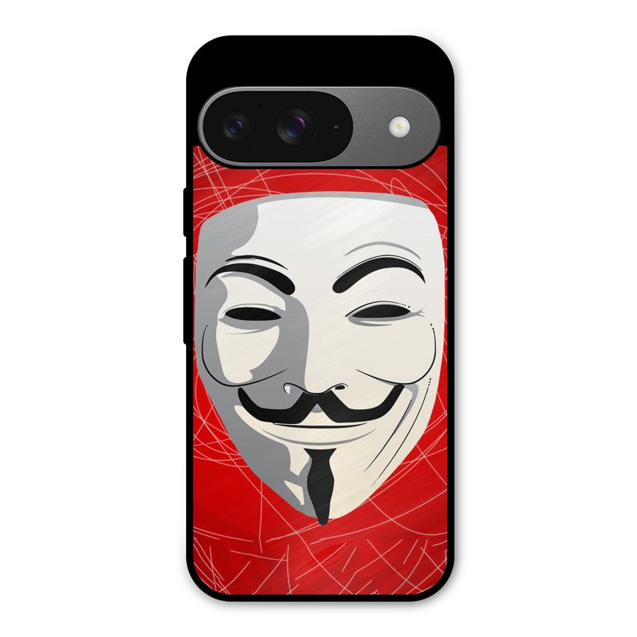 Anonymous Mask Abstract Metal Back Case for Google Pixel 9