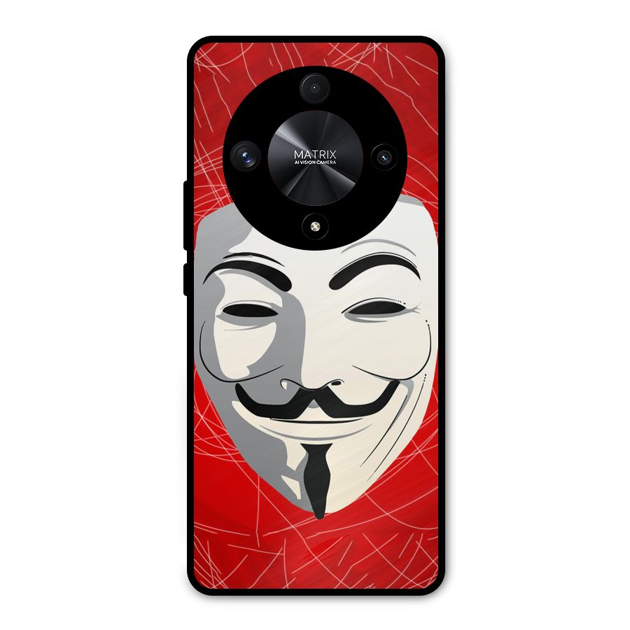 Anonymous Mask Abstract Metal Back Case for Honor X9b