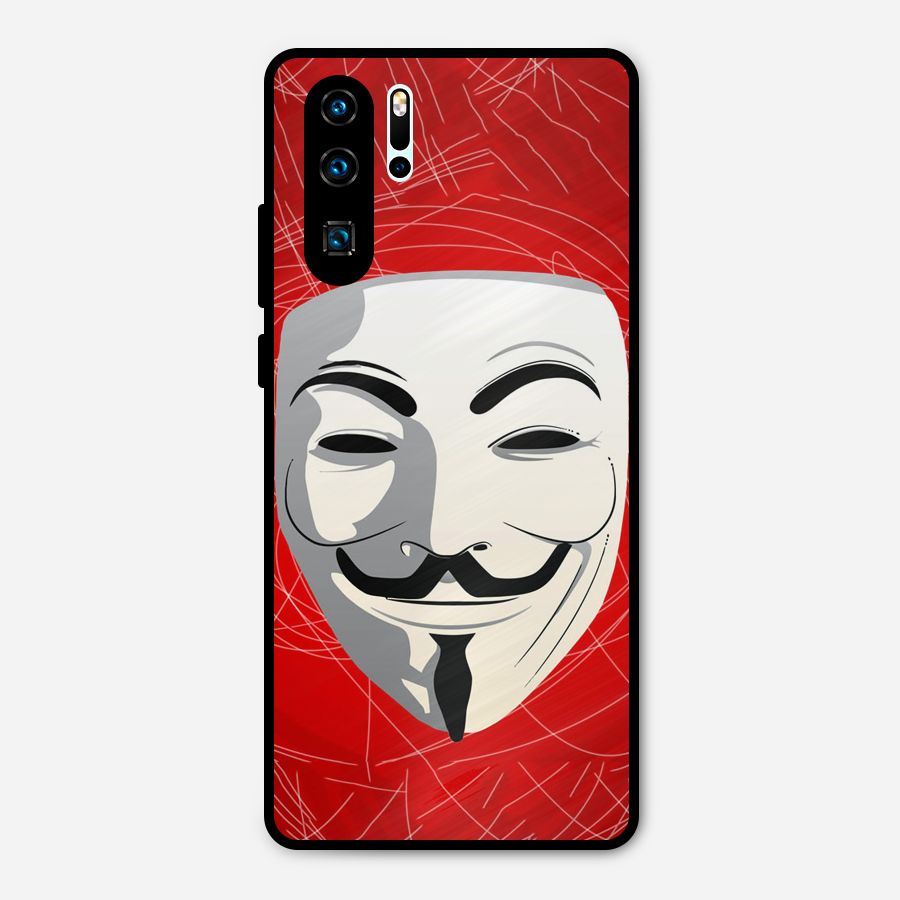 Anonymous Mask Abstract Metal Back Case for Huawei P30 Pro