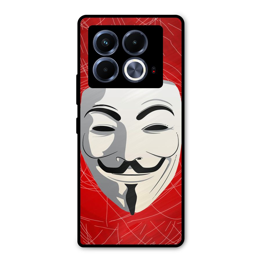 Anonymous Mask Abstract Metal Back Case for Infinix Note 40 5G