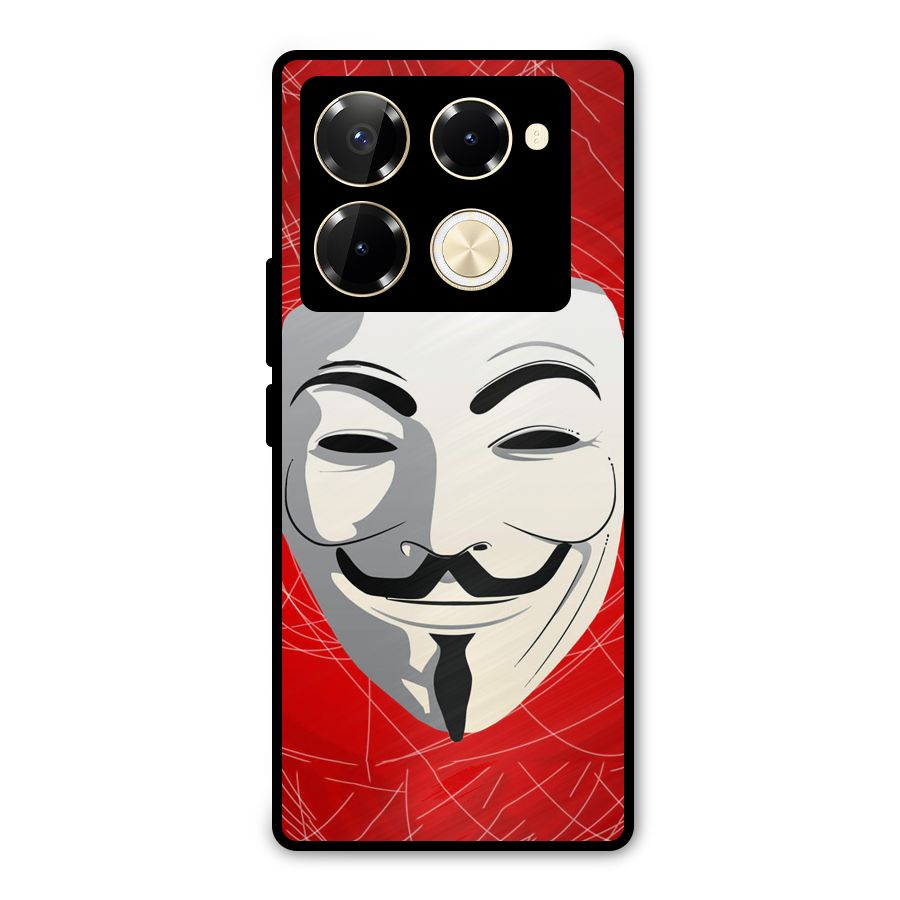 Anonymous Mask Abstract Metal Back Case for Infinix Note 40 Pro