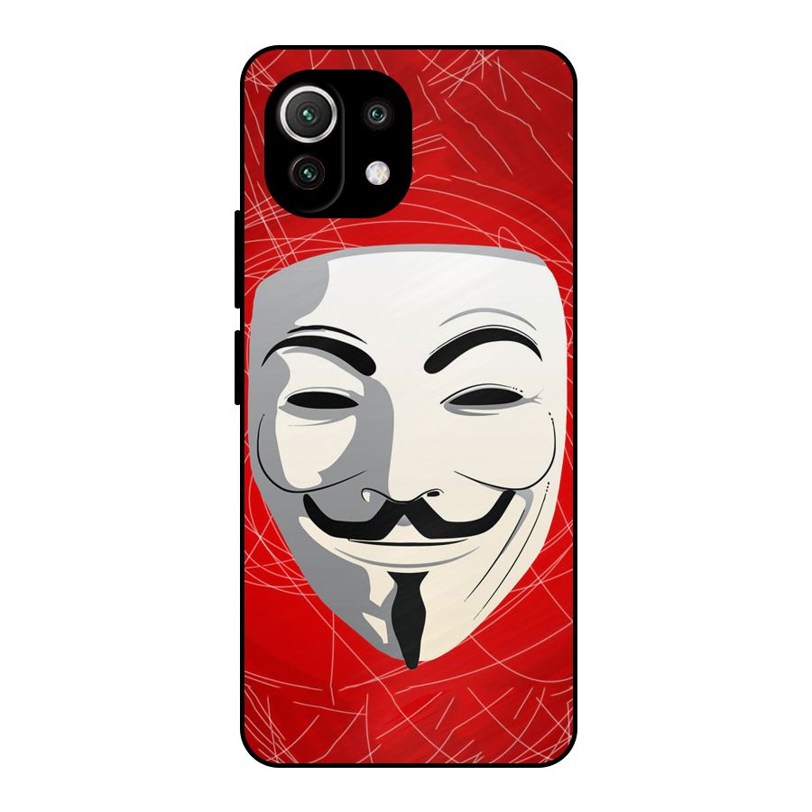 Anonymous Mask Abstract Metal Back Case for Mi 11 Lite NE 5G