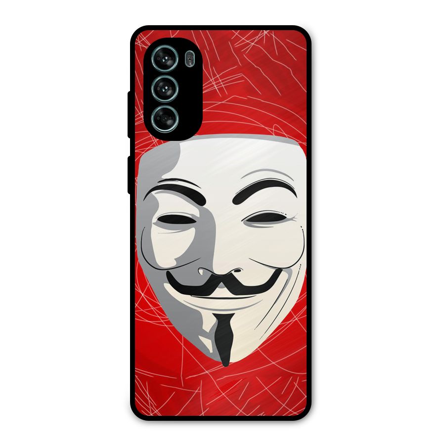 Anonymous Mask Abstract Metal Back Case for Moto G62