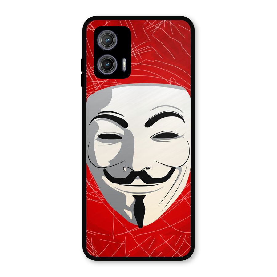 Anonymous Mask Abstract Metal Back Case for Moto G73