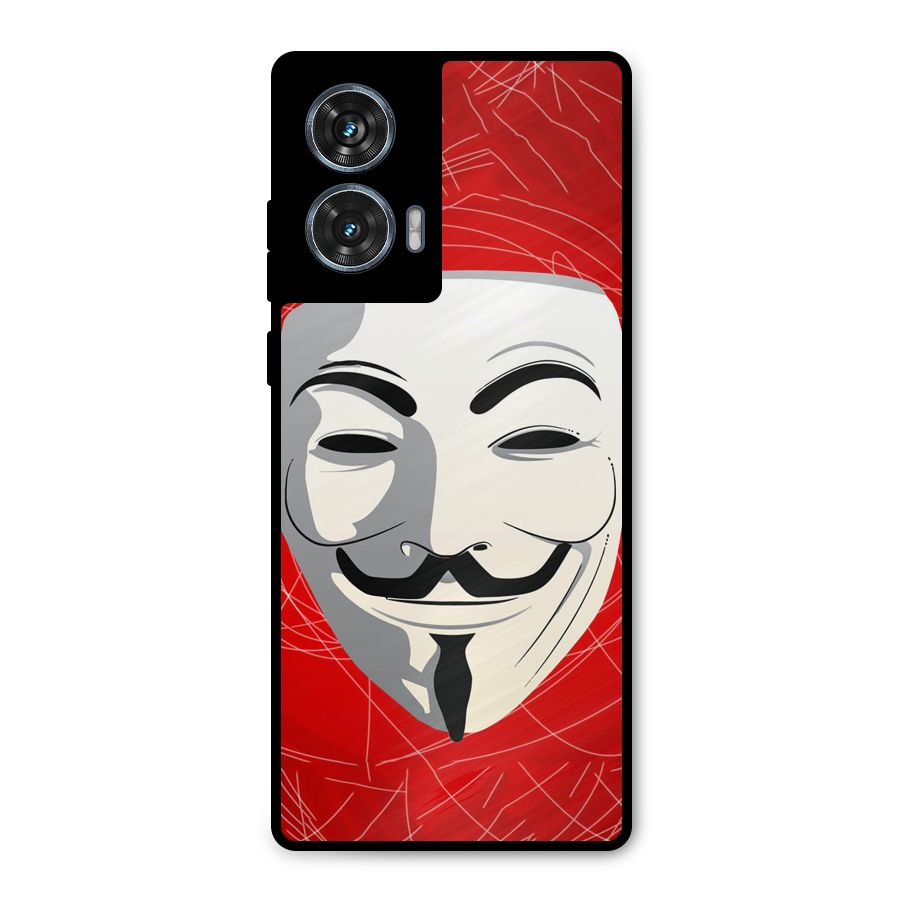 Anonymous Mask Abstract Metal Back Case for Motorola Edge 50 Fusion
