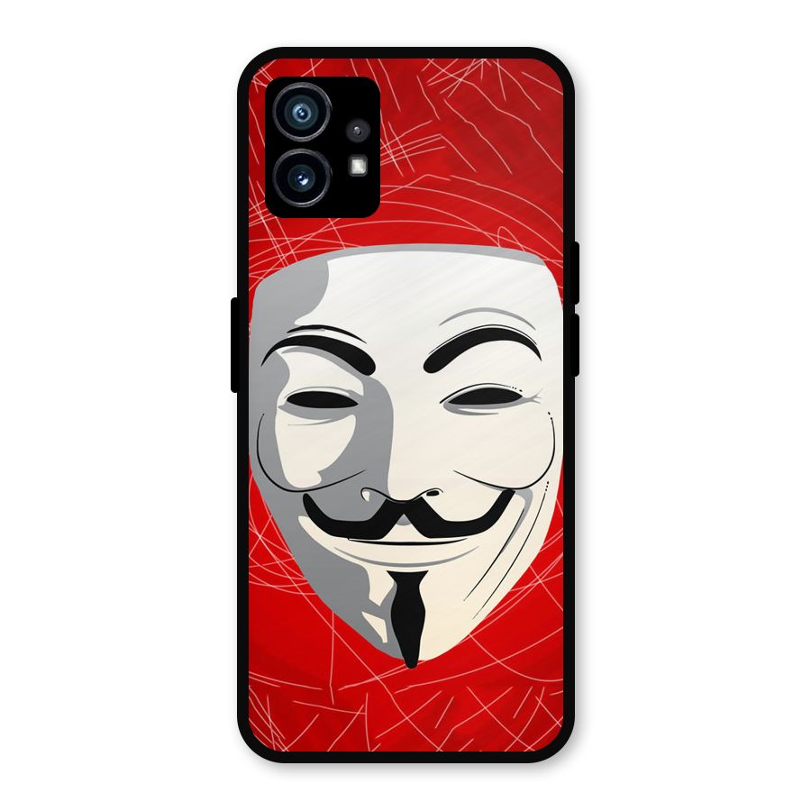 Anonymous Mask Abstract Metal Back Case for Nothing Phone 1