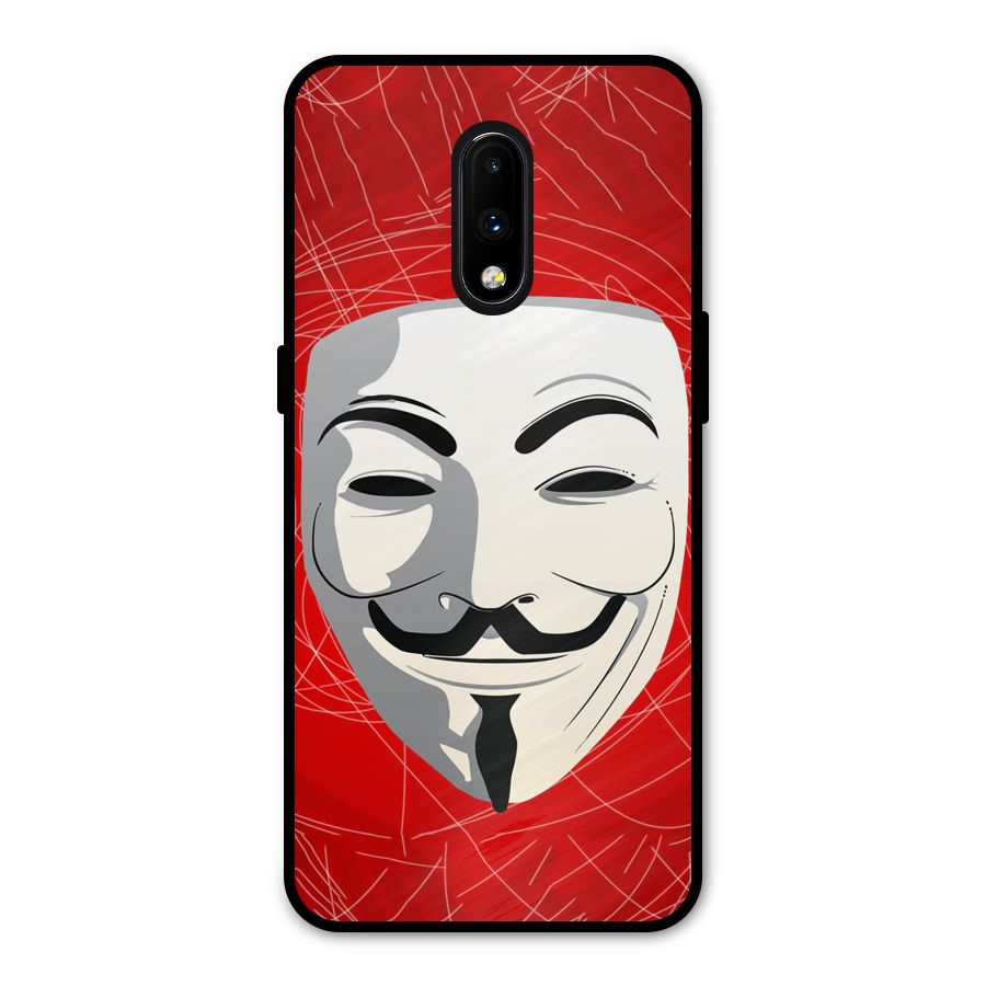 Anonymous Mask Abstract Metal Back Case for OnePlus 7