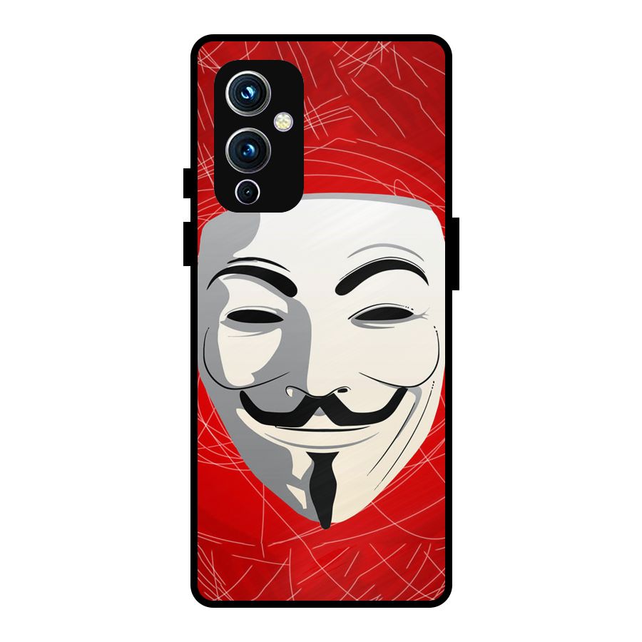 Anonymous Mask Abstract Metal Back Case for OnePlus 9