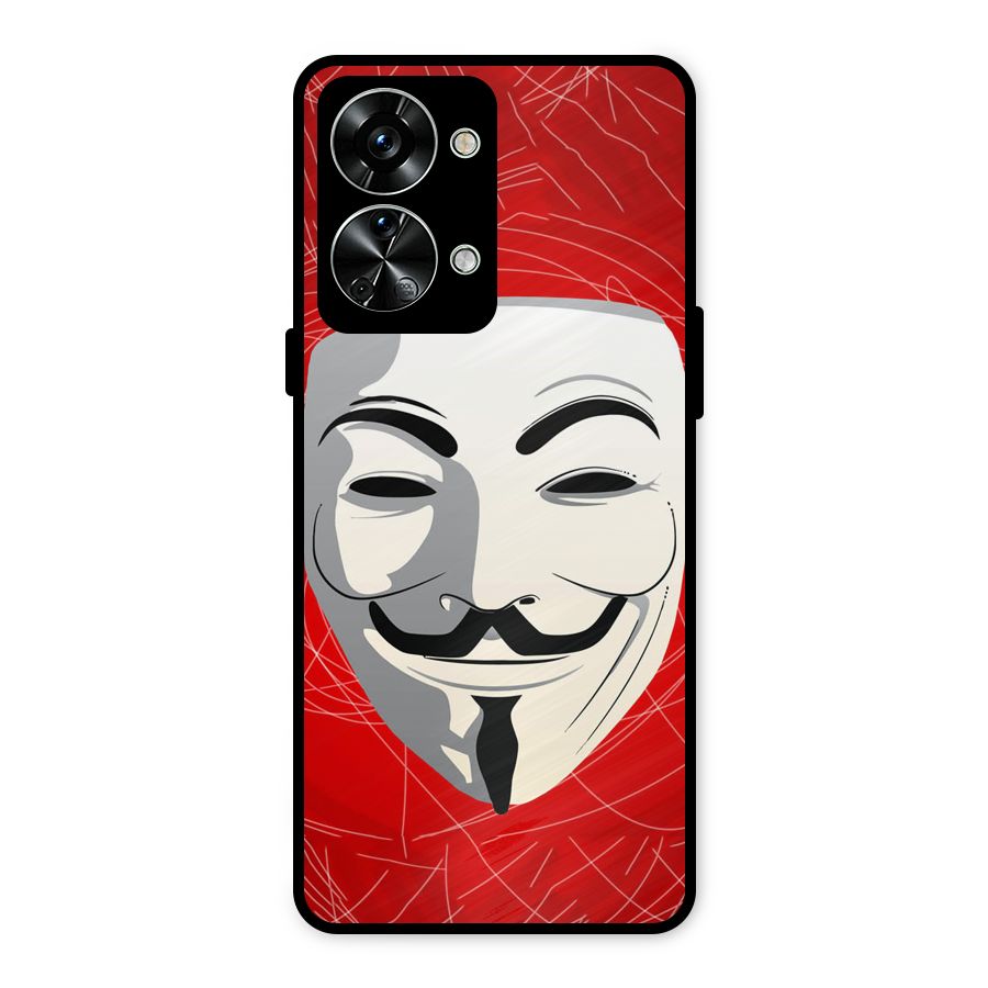Anonymous Mask Abstract Metal Back Case for OnePlus Nord 2T