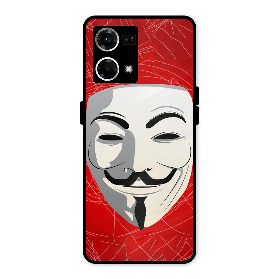 Anonymous Mask Abstract Metal Back Case for Oppo F21 Pro 4G