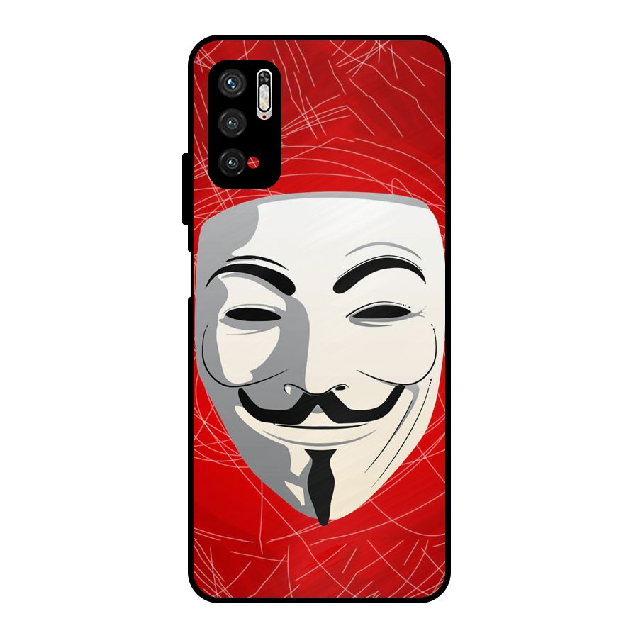 Anonymous Mask Abstract Metal Back Case for Poco M3 Pro 5G