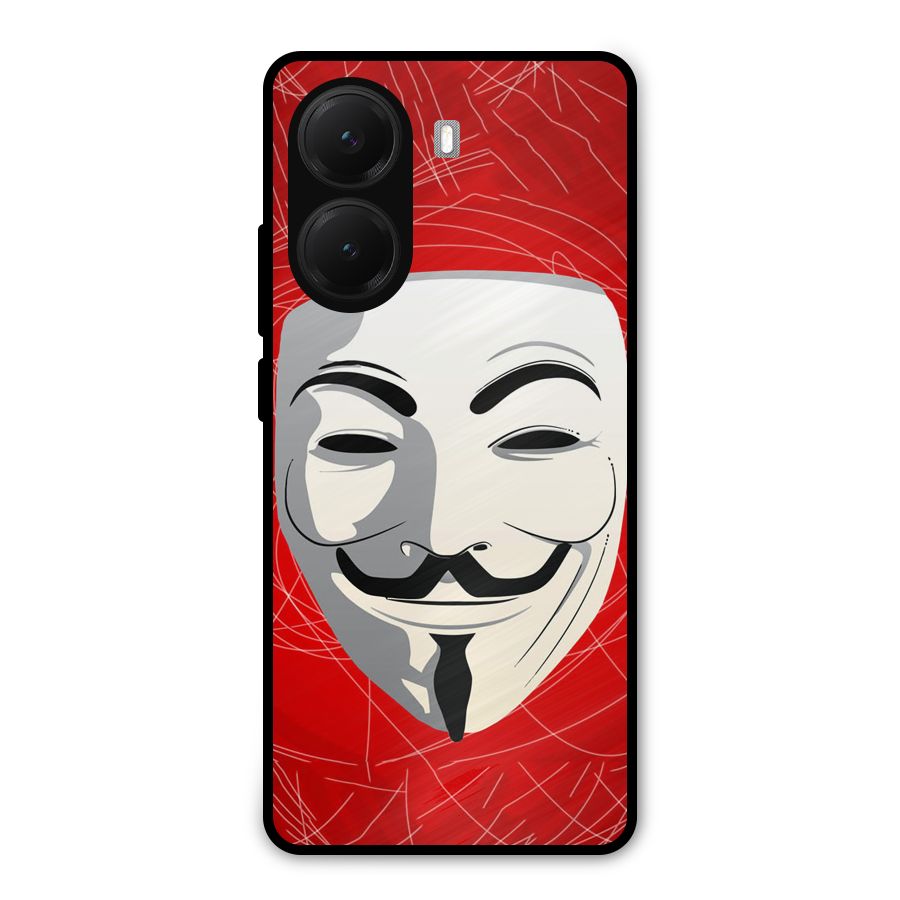 Anonymous Mask Abstract Metal Back Case for Poco X7 Pro