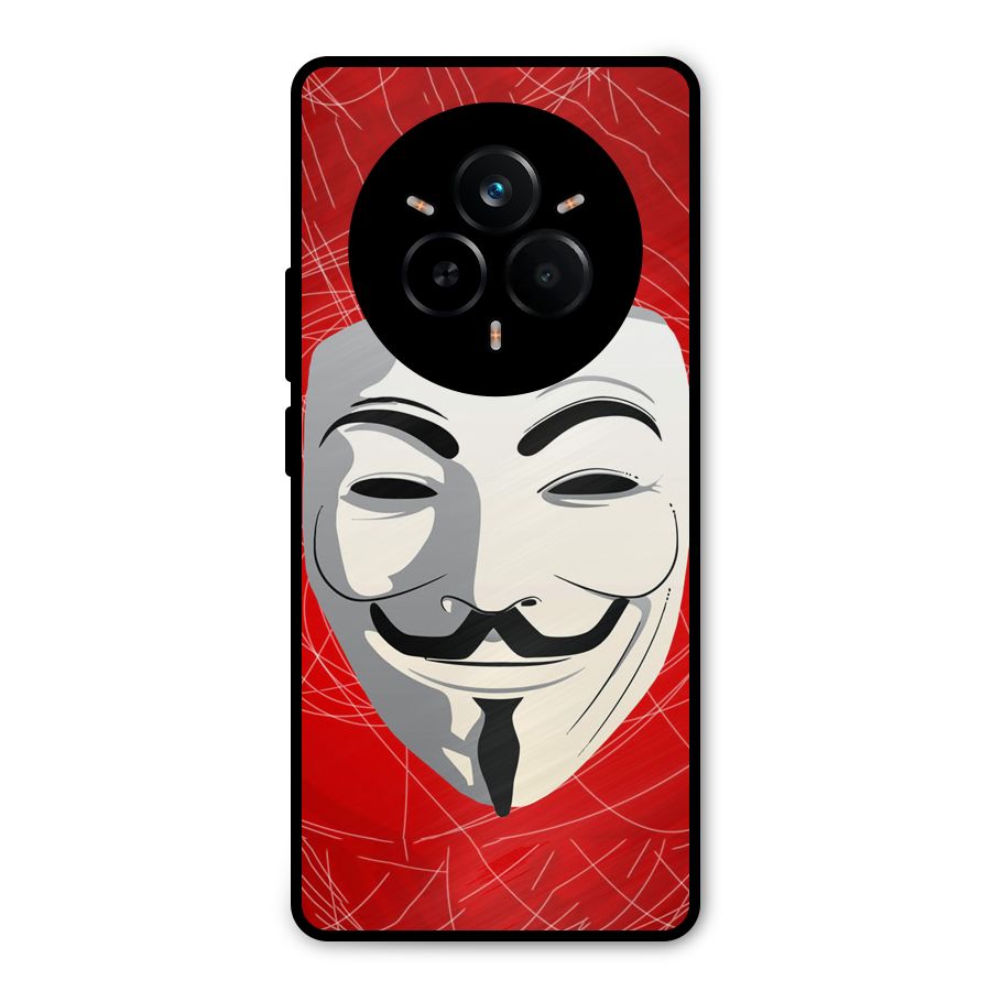 Anonymous Mask Abstract Metal Back Case for Realme 14 Pro
