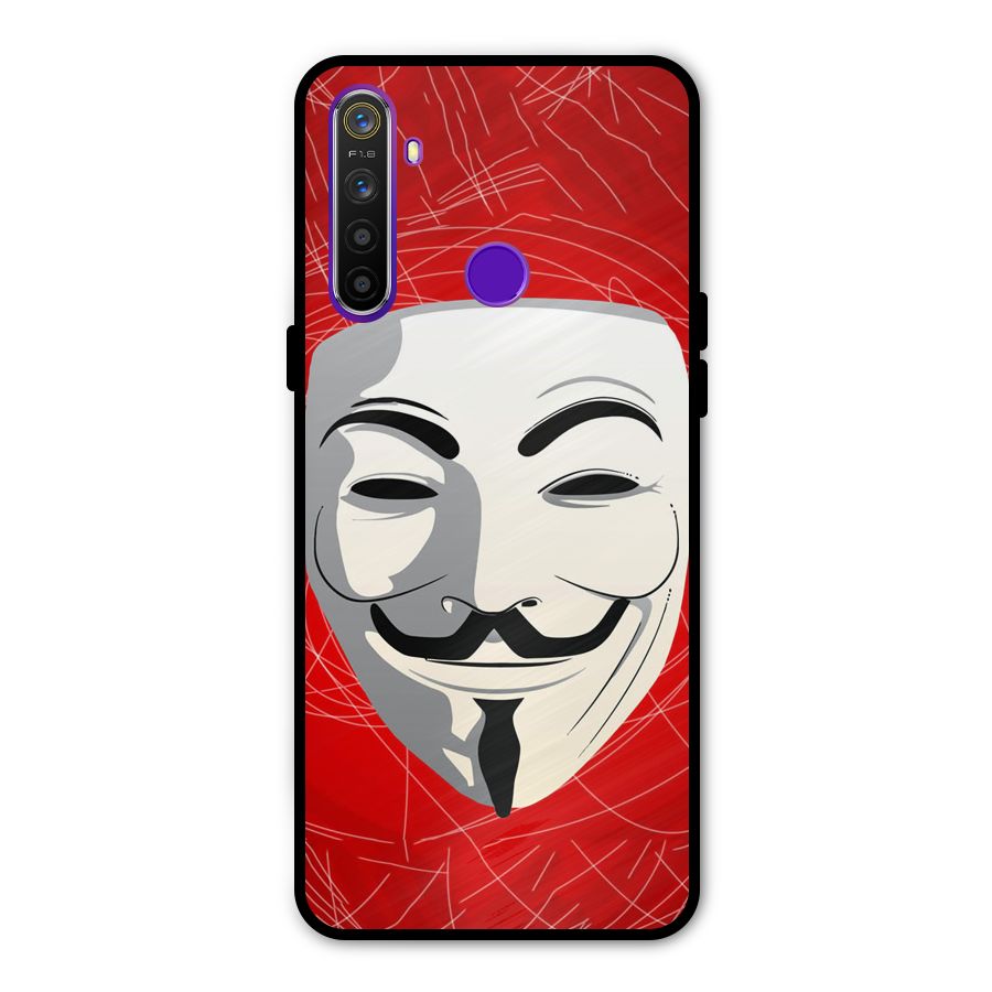 Anonymous Mask Abstract Metal Back Case for Realme 5