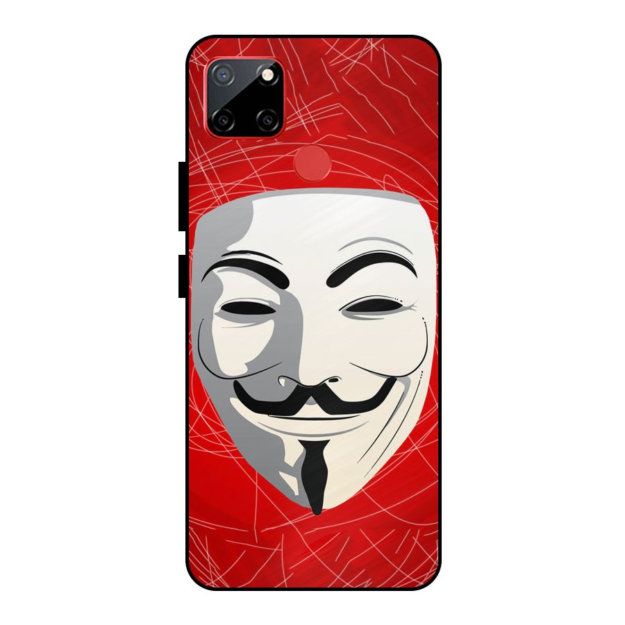 Anonymous Mask Abstract Metal Back Case for Realme C12