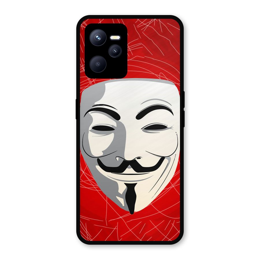 Anonymous Mask Abstract Metal Back Case for Realme C35