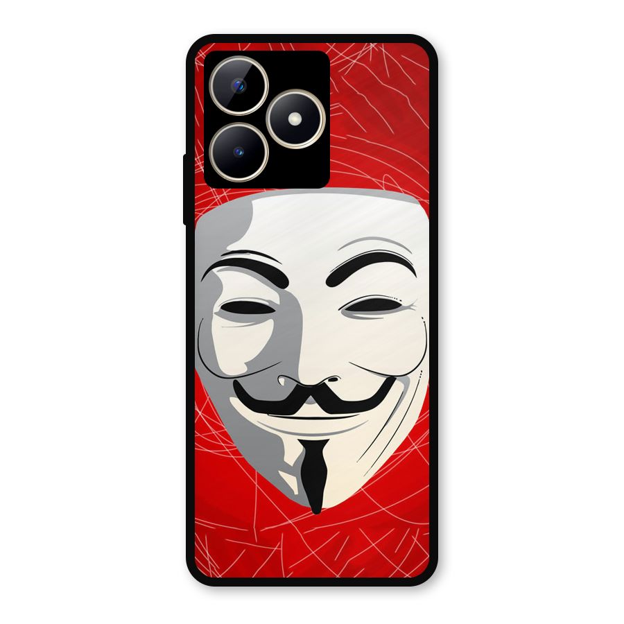 Anonymous Mask Abstract Metal Back Case for Realme C53